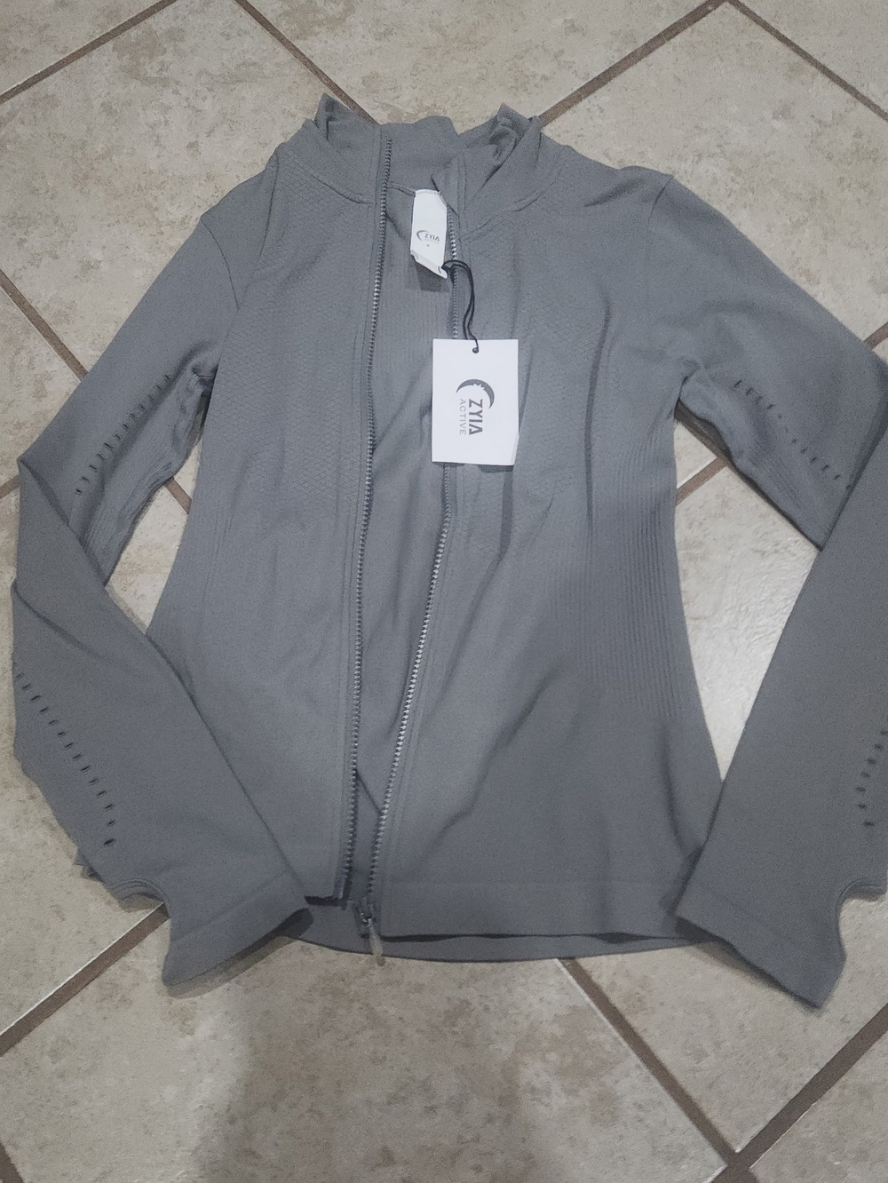 ZYIA Active Gray Full-Zip Hoodie